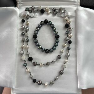 Honora “After Dark” Pearl Necklace & Bracelet Set